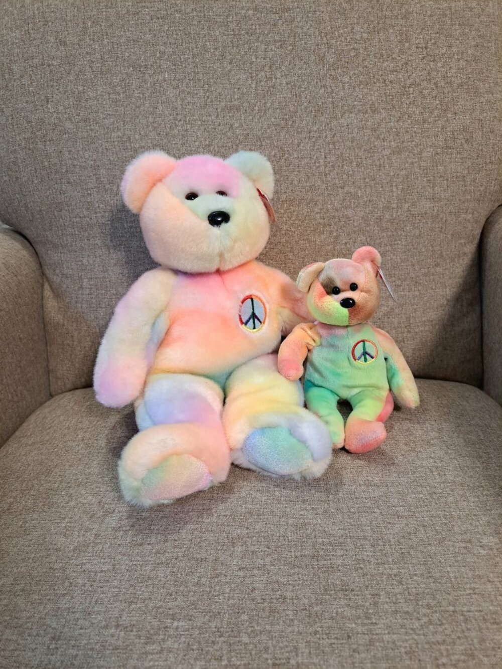 Rare Ty Peace Beanie Baby and Buddy Bundle - 1999 Bady Tag Error